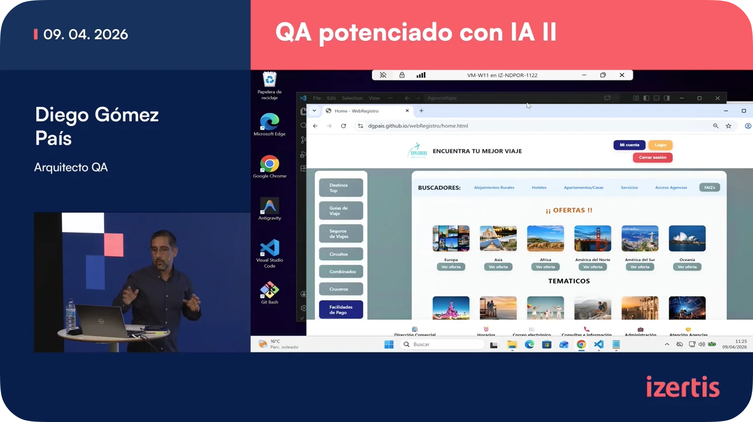 Video thumbnail: “AI-powered QA II”, with Diego Gómez País, QA Architect at Izertis